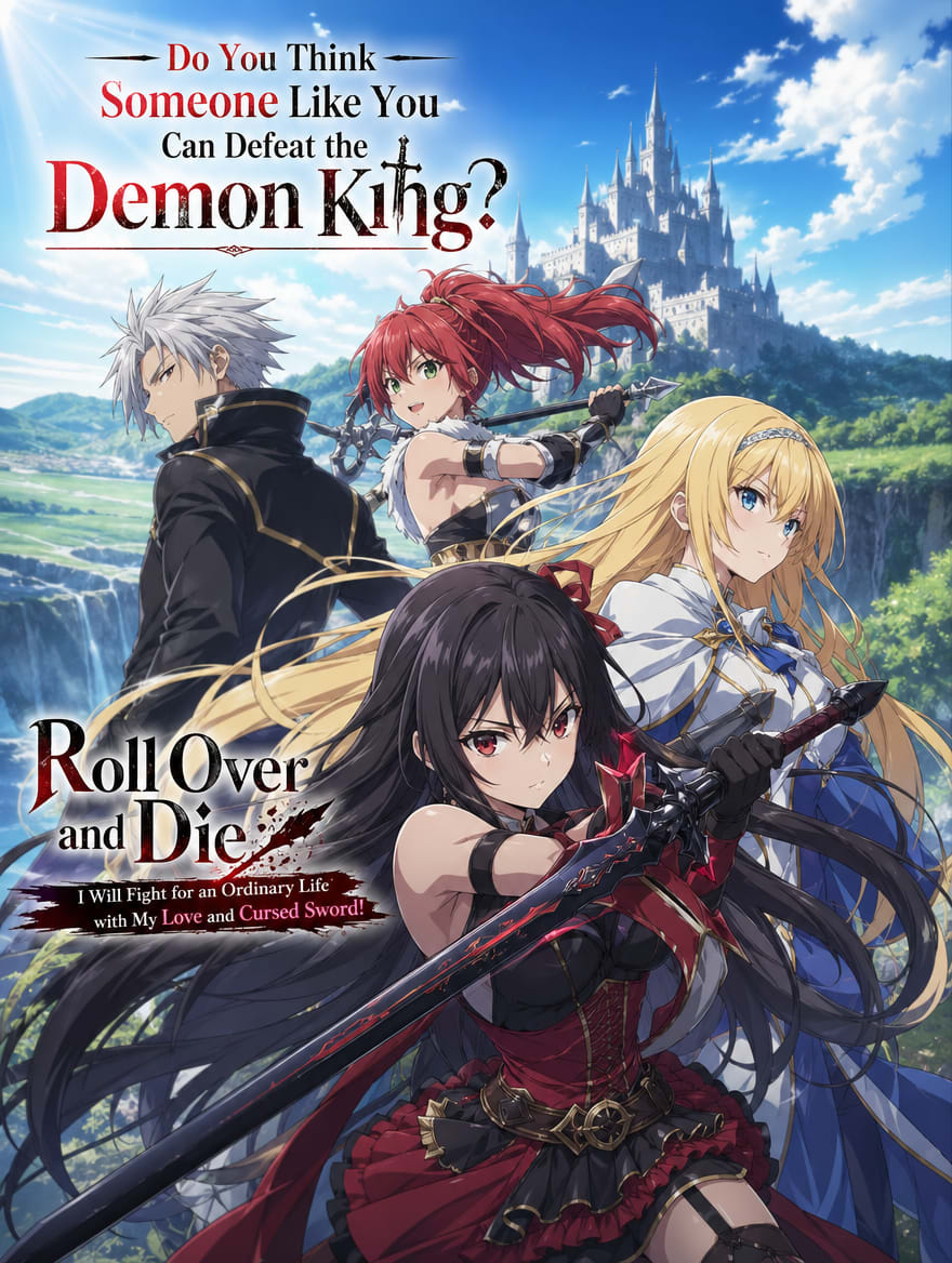 Portada del anime Do You Think Someone Like You Can Defeat the Demon King?, Roll Over and Die: I Will Fight for an Ordinary Life with My Love and Cursed Sword!