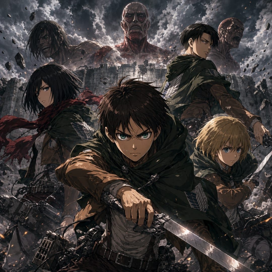Portada del anime Attack on titan