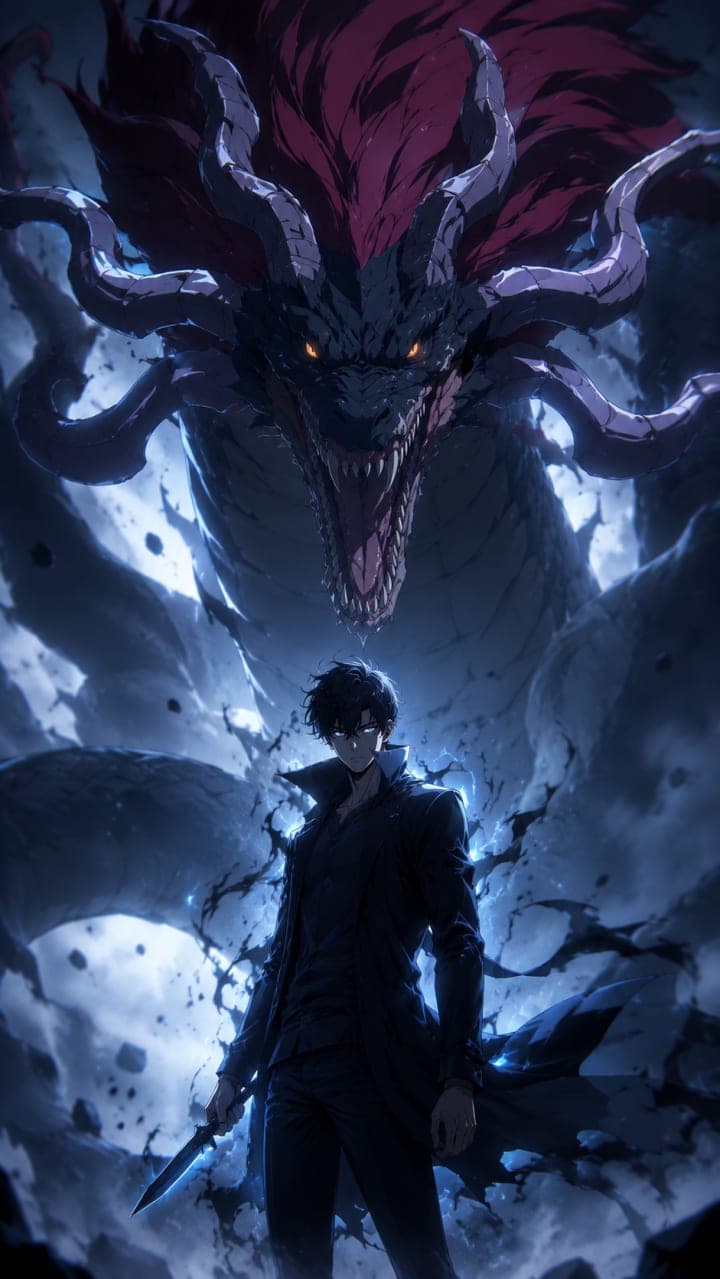 Ilustración anime de Tomb Raider King inspirada en Jooheon Suh y su regreso al pasado.