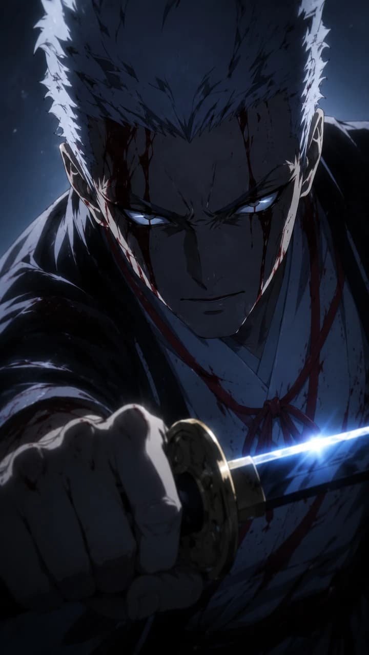 Yamada Asaemon Shion con su katana en Hell's Paradise: Jigokuraku