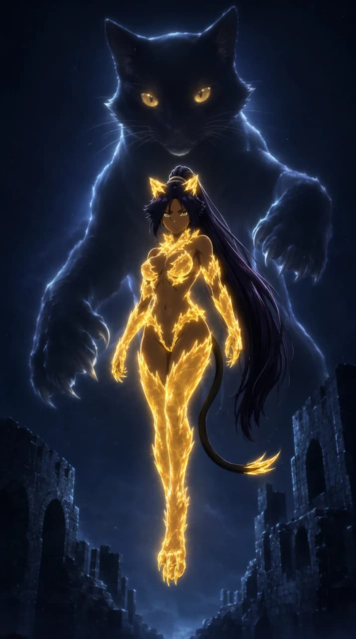 Yoruichi Shihoin from Bleach in a 4K battle wallpaper