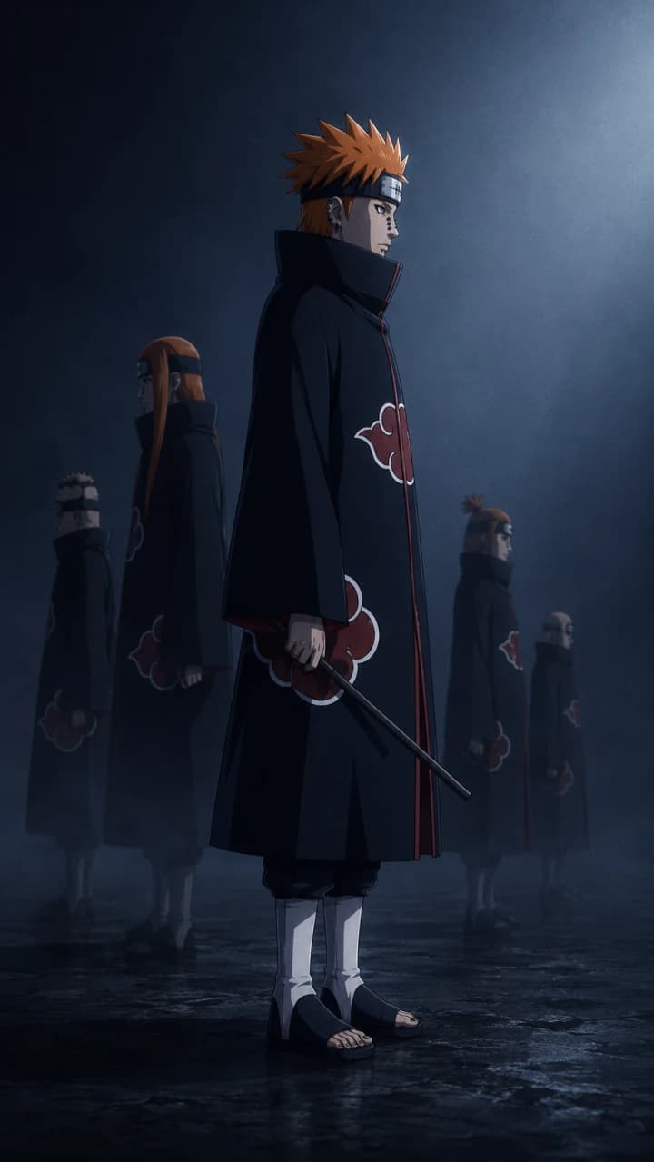 Pain from Naruto Shippuden in a vertical 4K wallpaper